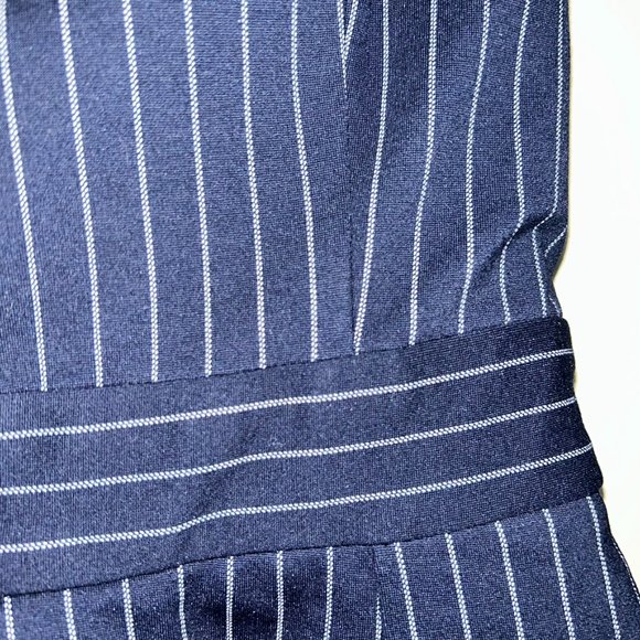 Pinstripe Structured Romper - Picture 2 of 5